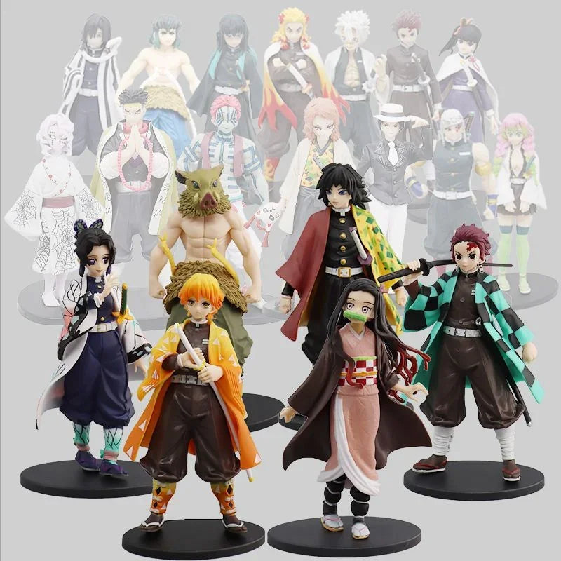 Anime Figure Demon Slayer Figures Kimetsu No Yaiba Doll Tanjiro Nezuko Zenitsu Figurine Inosuke Warrior Action Figure Model Toy
