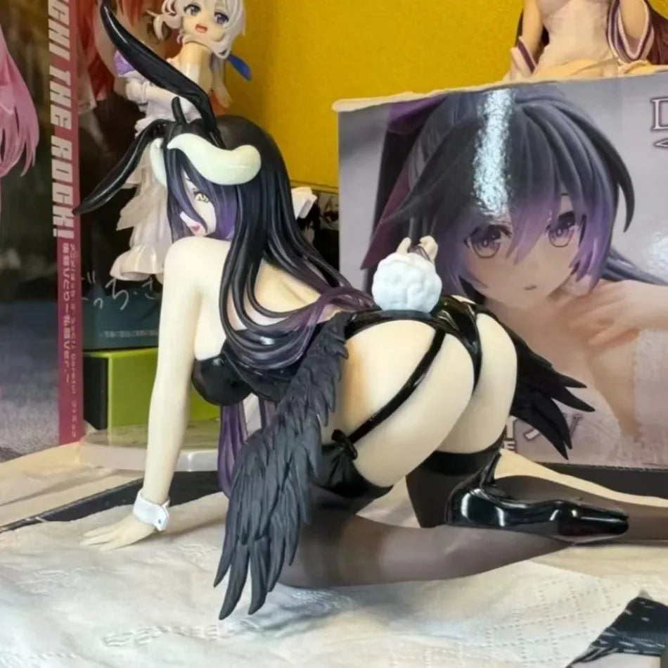 13CM Anime  Figure albedo Bunny Girl Kneeling Anime Model Toys Gifts Collection Decoration Ornaments PVC