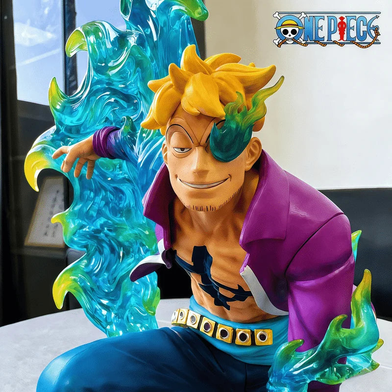 One Piece Anime Figure Marco Squatting Position Peripheral Pvc Model Scene Statue Desktop Decoration Ornaments Gift Toys