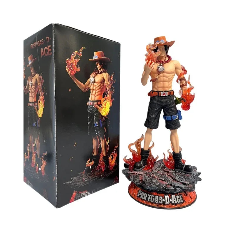 24.5cm New One Piece Ace Gk Fantasy Third Anniversary Super Huge Collect Figures Trendy Statue Anime Decoration Christmas Gift