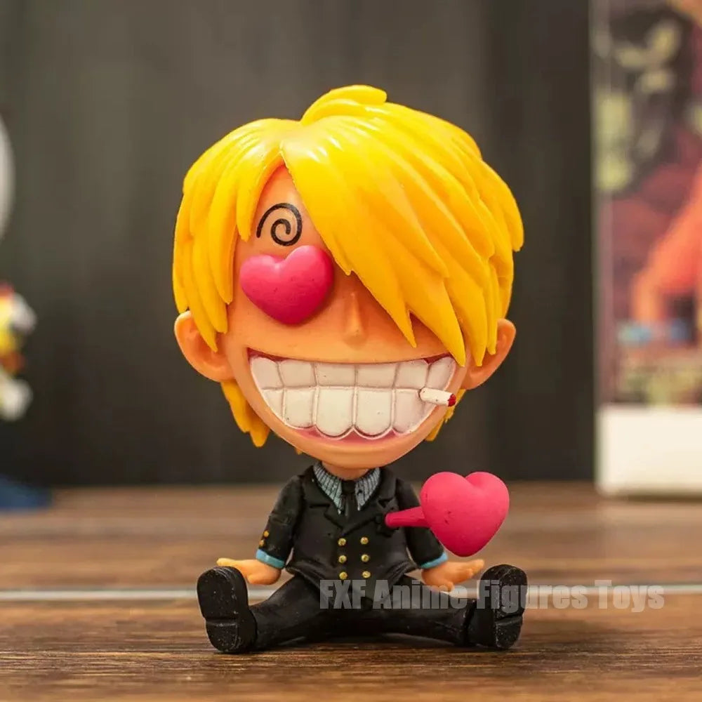 7-10cm Anime ONE PIECE Figure Franky/Brook/Jinbe/Chopper/SanjiRobin/Usopp/Nami/Zoro Action Figures Pvc Collection Model Toy Gift