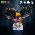 One Piece GK Luffy Double Fist Gear Third Grizzly Magnum Figure, Straw Hat Pirates Full Form Scene Model Collectible