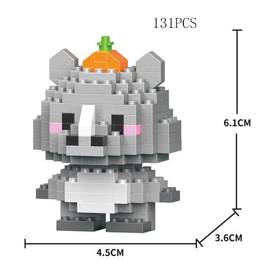 Micro Diamond Blocks Mini Animals Classic Pet tiger lion Model Building Creative Bricks Kids Toys Cartoon elephant bear horse