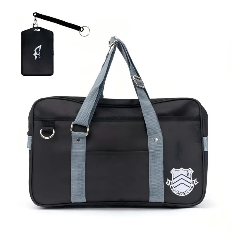 Game Amamiya Ren Joker Syujin High School Cospaly Student JK Uniform Shoulder Bag Travel Black Handbag Accessory