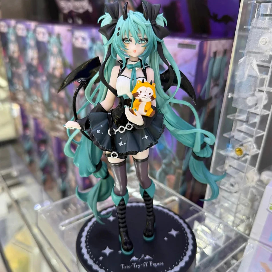 21CM Hatsune Miku X Cinnamoroll Raccoon Demon Kuromi Kawaii Anime Peripheral Figure PVC Action Figure Model Doll Toy Gift