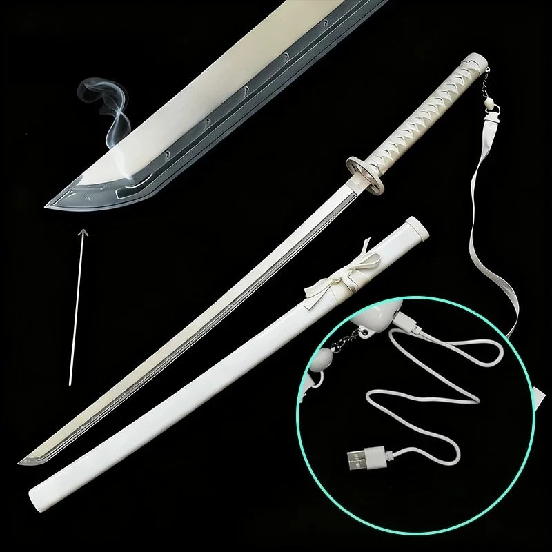 40inch Vapour Rukia Katana Glow Fog Sword Anime Bleach Cosplay Real Size Japanese Katana Original Samurai Led Lightsabre Gift