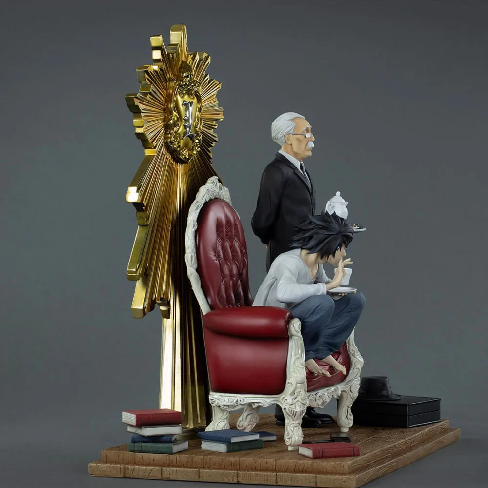 18CM L Lawliet Figure DEATH NOTE Chair Sitting Position Anime Desktop Crafts Golf Model Toy Gift Collection Ornaments PVC
