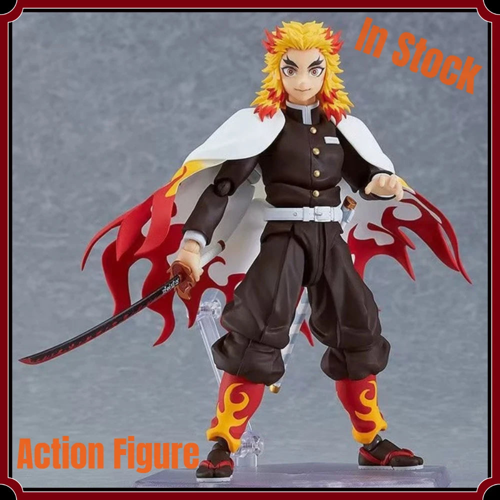 Figma No.553 Kyojuro Rengoku Demon Slayer Flame Hashira Articulated PVC Action Figure Anime Collectible Display Model Toy Gift