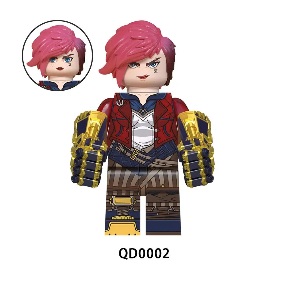【In Stock】QD001-QD008 Arcane Figure Jinx Vi Anime Figure Jayce Viktor Figurine Statue Model Collection Q Version Decoration Toys