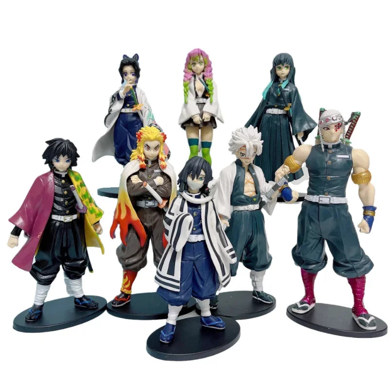 Anime Figure Demon Slayer Figures Kimetsu No Yaiba Doll Tanjiro Nezuko Zenitsu Figurine Inosuke Warrior Action Figure Model Toy