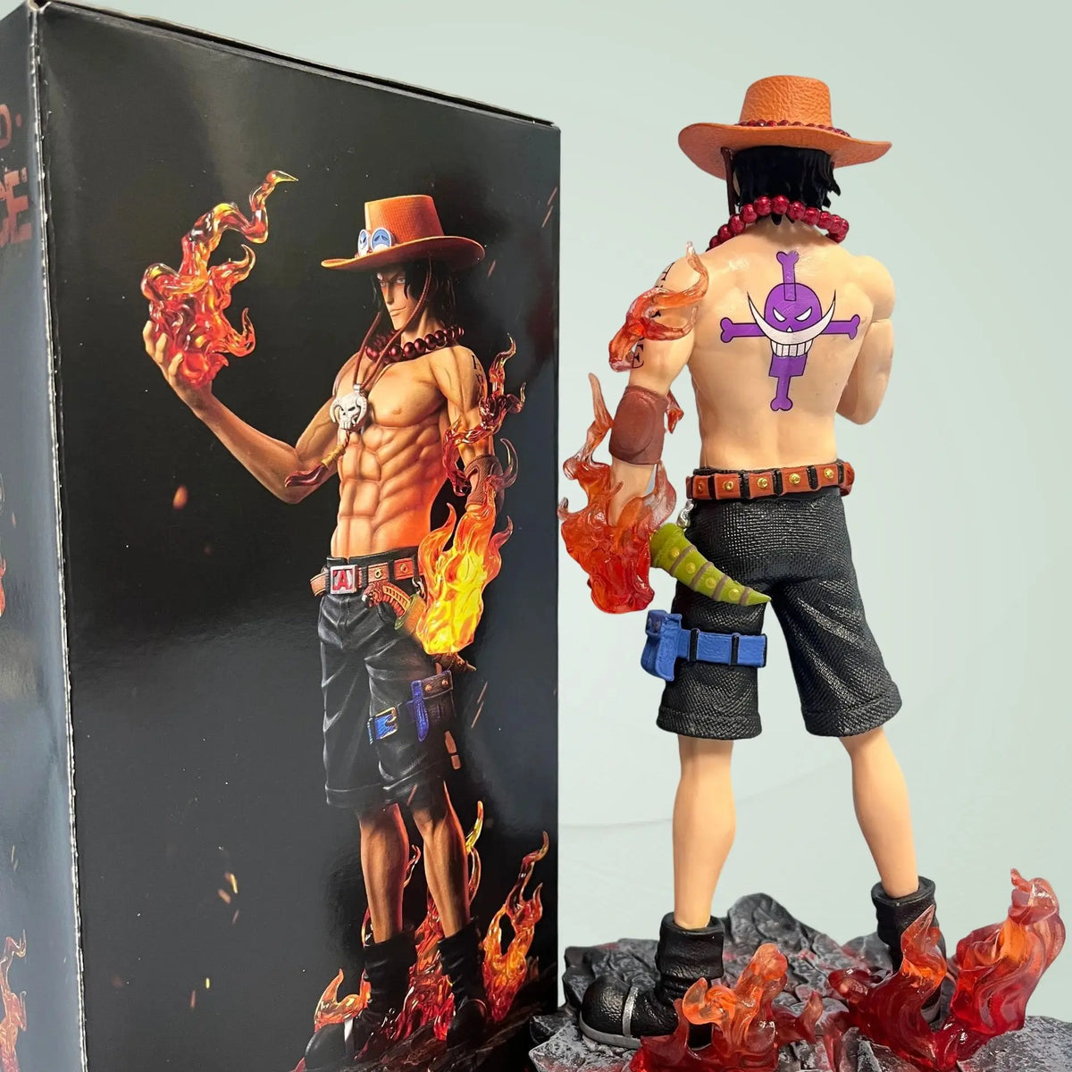 24.5cm New One Piece Ace Gk Fantasy Third Anniversary Super Huge Collect Figures Trendy Statue Anime Decoration Christmas Gift