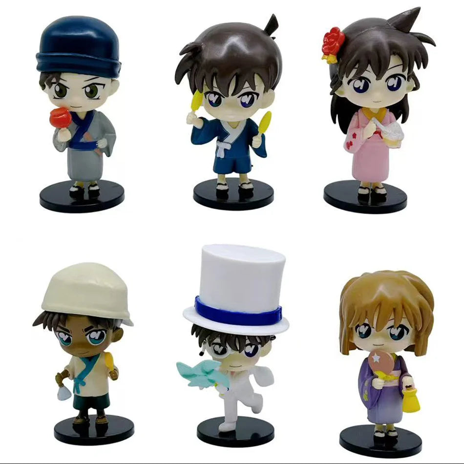 Original Detective Conan Anime Figure Conan Edogawa Action Figure Q Version Collectible Model Doll Toys Desktop Decoration Gifts