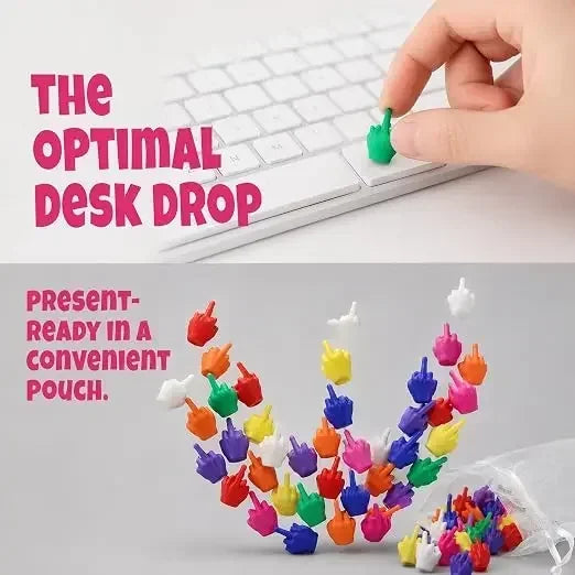 Colorful Spoof Hand Gesture Middle Finger Figurine 25/50/100Pcs Halloween Novelty Party Ornament Mini Desktop Display Accessory