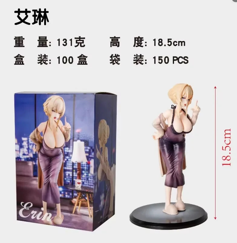 19CM Anime Erin Figure Family Instructions Dress Up Standing Model Toy Doll Action Figure PVC Birthday Gift Collection