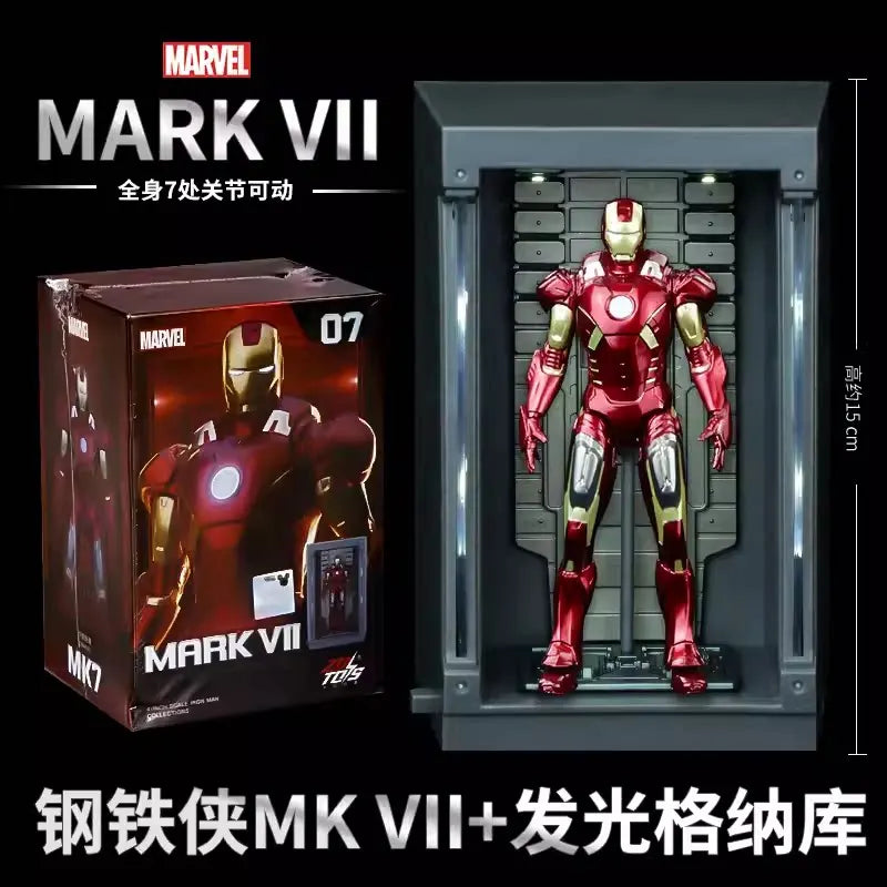 Zd Toys Marvel Iron Man Mark Mk1 Mk7 Series Action Figure Movable Collectible Model Desktop Decoration Gift Toys