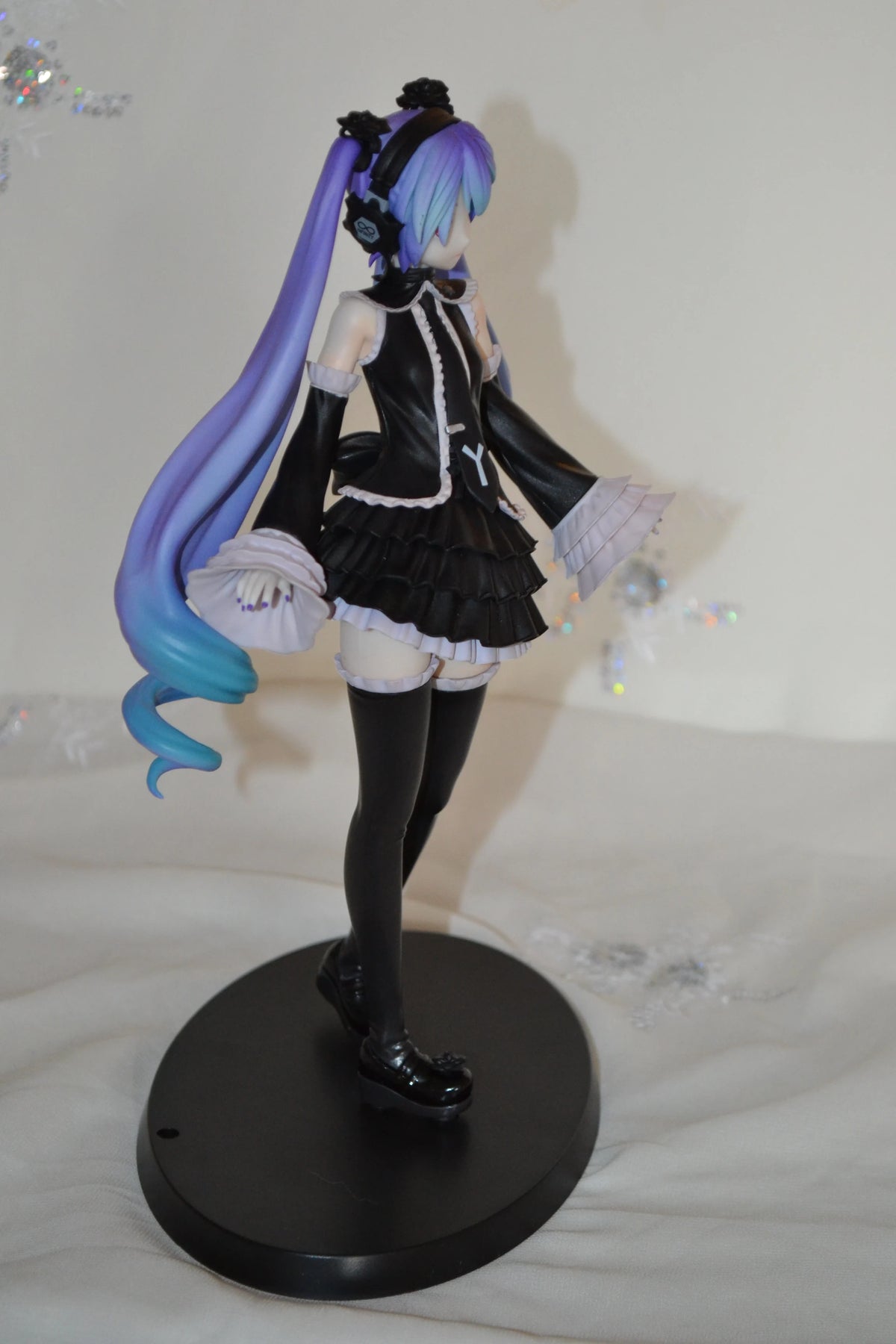 17CM Anime Hatsune Miku Project DIVA Arcade Future Tone Hatsune Miku Black Dress Lolita Model Toy Gift Collection Aciton Figure