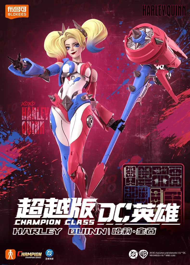 Blokees DC Heroes Harley Quinn Champion Class Blocks Figure Collectible Toy Desktop Display Home Decoration Collection Gift