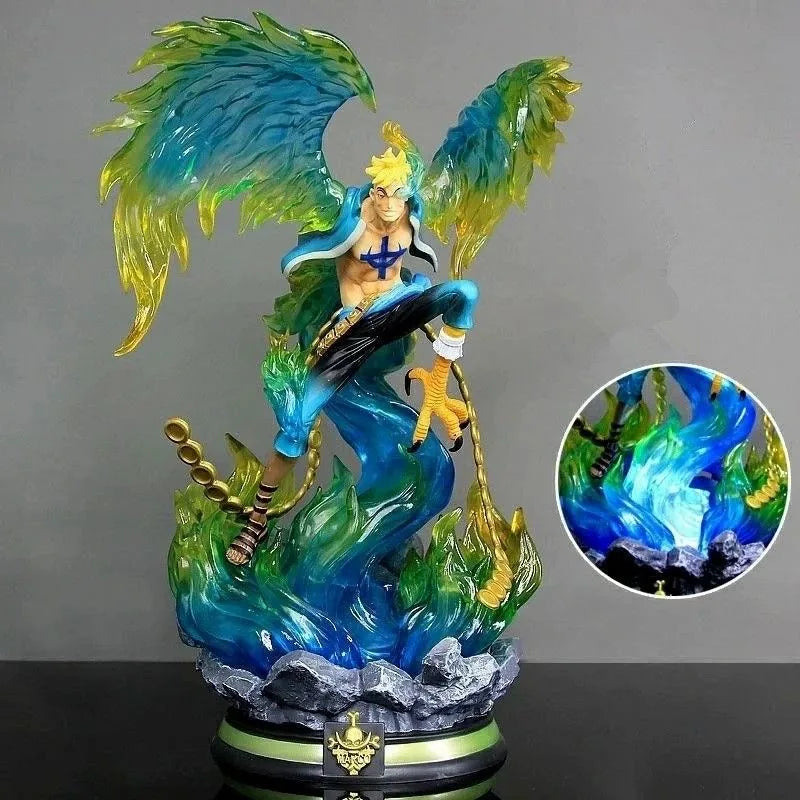 39cm/15.35in One Piece Anime Marco Phoenix Whitebeard Pirates Collectible Statue Model Figure Ornament Gifts