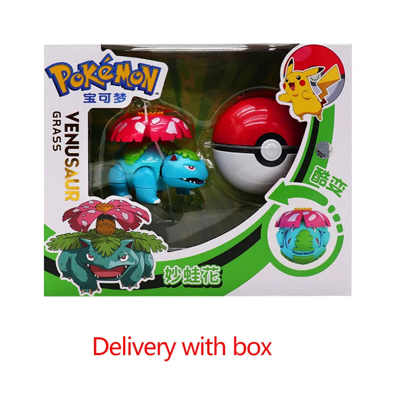 Deform Pokemon Pokeball Greninja Lucario Ball Action Figure Toy Set Mew Pikachu Dragonite Snorlax Venusaur Blastoise Elf Monster
