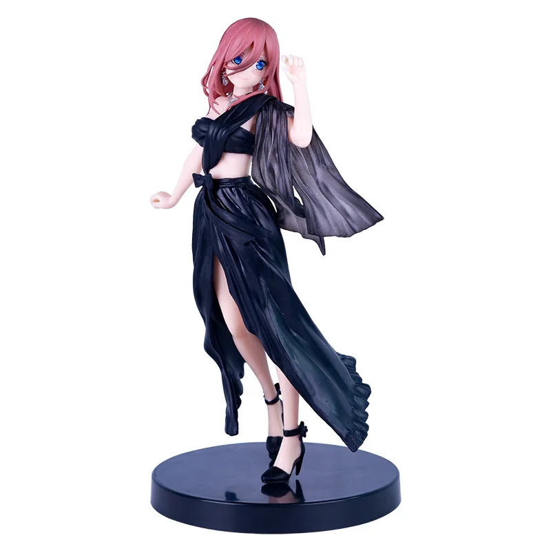 18CM DATE A LIVE Tokisaki Kurumi Anime Figure Cute Girl Model Toy PVC Black Dress Dress-Up Standing Model Car Interior Ornament