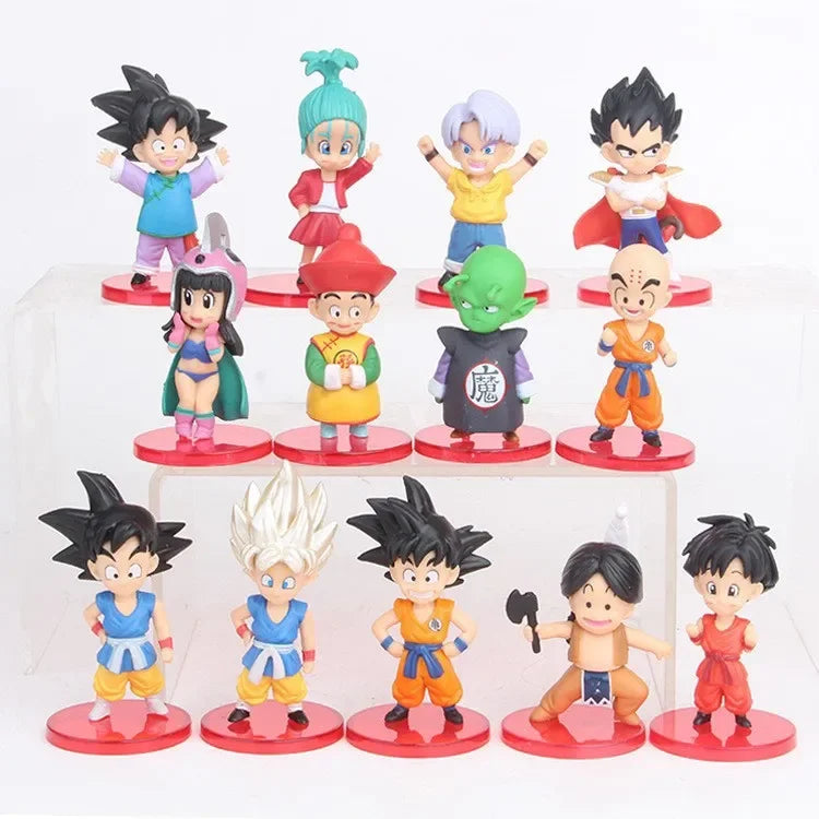 Gen 1 and Gen 2 Dragon Ball Super Saiyan Goku Vegeta artoon figurine Action Mini Figures Dolls Model Action Statue Toys Gifts
