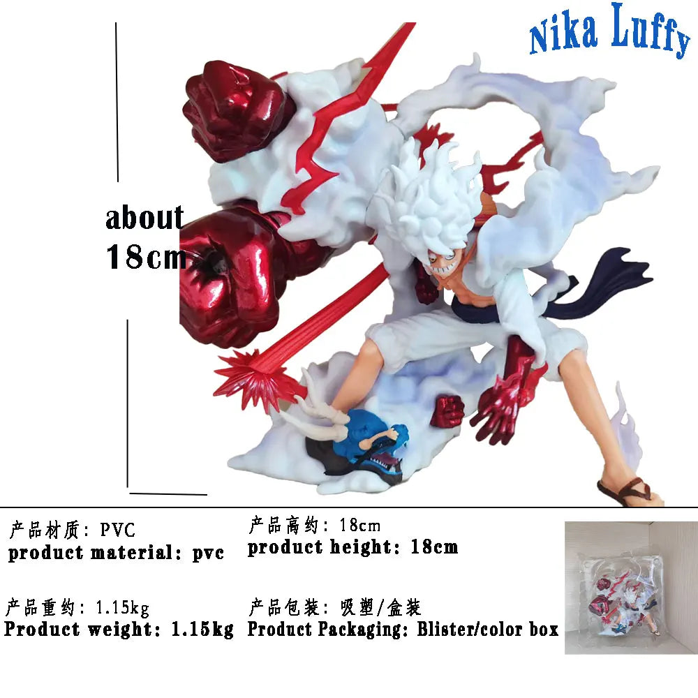 18cm ONE PIECE Nika Form Monkey D. Luffy Figure Collectible Decorations Anime Goods  Toy Gift Christmas Present for Kids