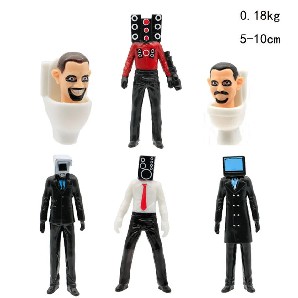 Skibidi Toilet Figure Toys VS Speaker Man TV Man Camara Man Action Figures Dolls Fans Gift 6pcs/8pcs/9pcs/12pcs/Set