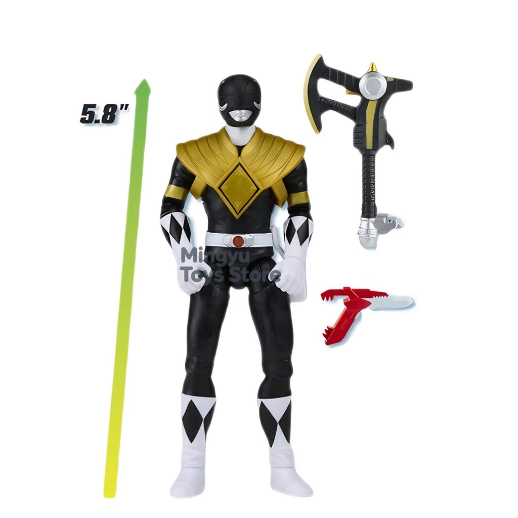 Power Rangers Black Green Red Ranger Figure Set Movable Joint Figurine With Accessories Desktop Display Collectible Toy For