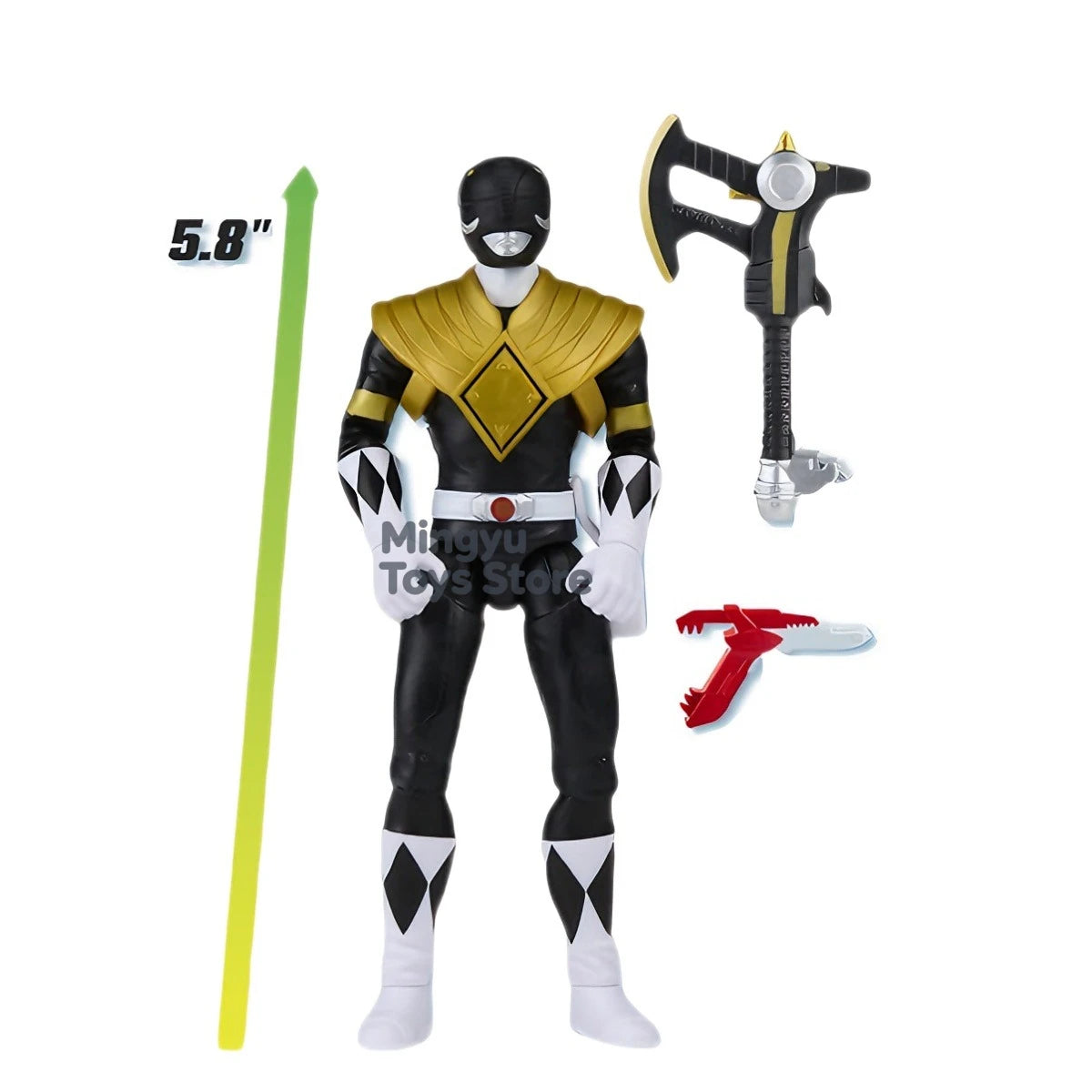 Power Rangers Black Green Red Ranger Figure Set Movable Joint Figurine With Accessories Desktop Display Collectible Toy For
