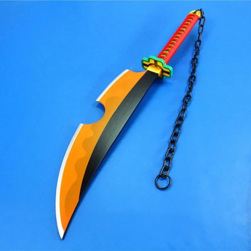 31in Demon Slayer Uzui Tengen Katana Anime Kimetsu No Yaiba Blade Sword Cosplay Prop Real Japanese Katana Samurai Sabre Toy Gift