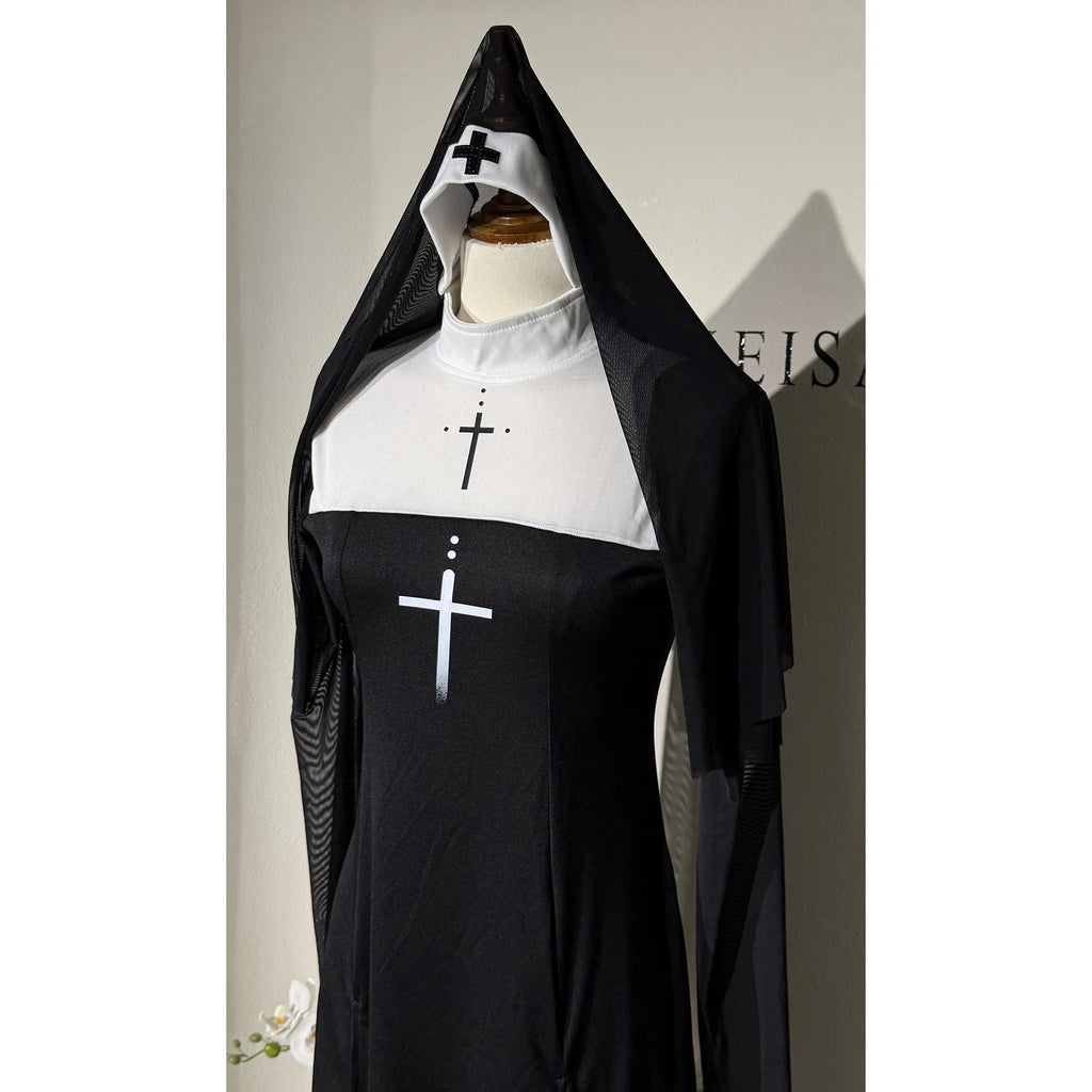 New Halloween Cute Female Anime Nun Costume Role Play Performance Clothes Sexy Ladies Performance Fancy Dress Sister Costume