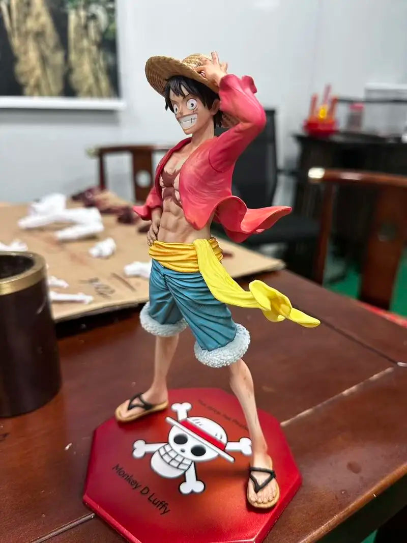 In-Stock 24vm Cap-Pressing Luffy One Piece Hand-Made Cartoon Desktop Decorative Ornaments Statue For Boy Holiday Gift
