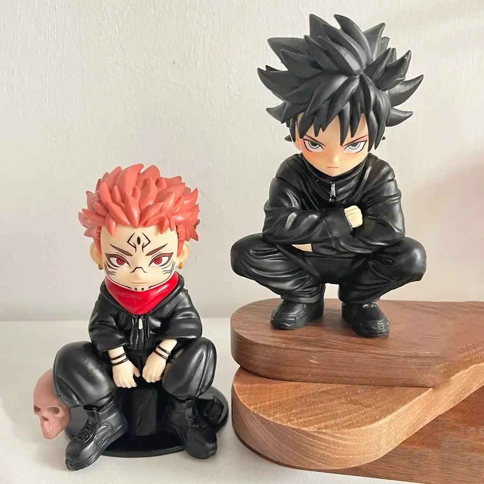 HOT | Jujutsu Kaisen Standing & Squatting Figures | Satoru Gojo / Yuji Itadori | Anime Merch & Otaku Collectibles | Cute Desktop