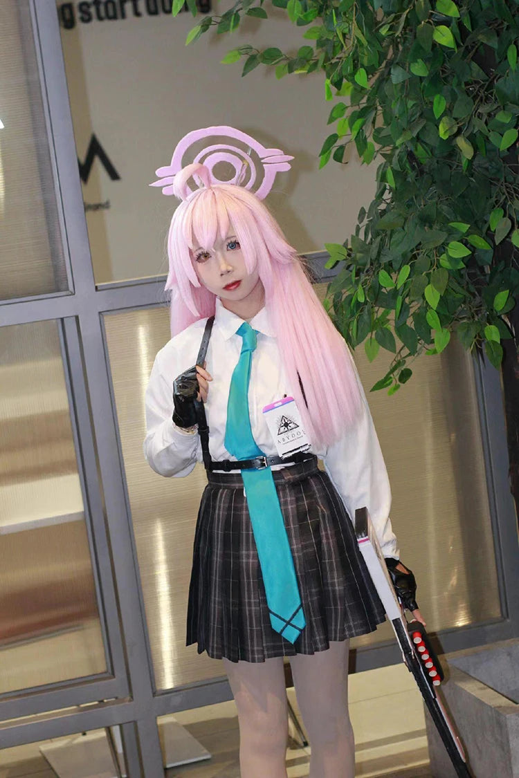 Takanashi Hoshino Costume Game Blue Archive Cosplay School JK Uniforms Top Skirts Wig Outfit Carnival Party Women Man Anime Suit