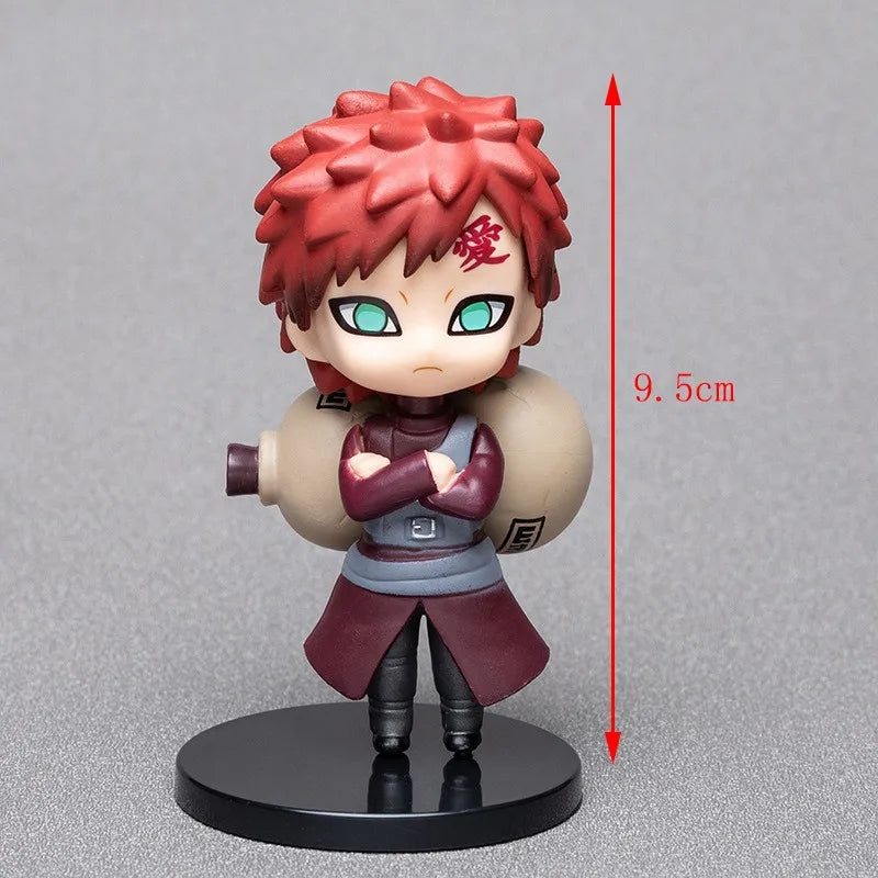 6 styles 9cm Anime Naruto Figures PVC Q Version Doll Gaara Kakashi  Figure Room Decoration Cartoon Kawaii Boy Toy Kid Gift