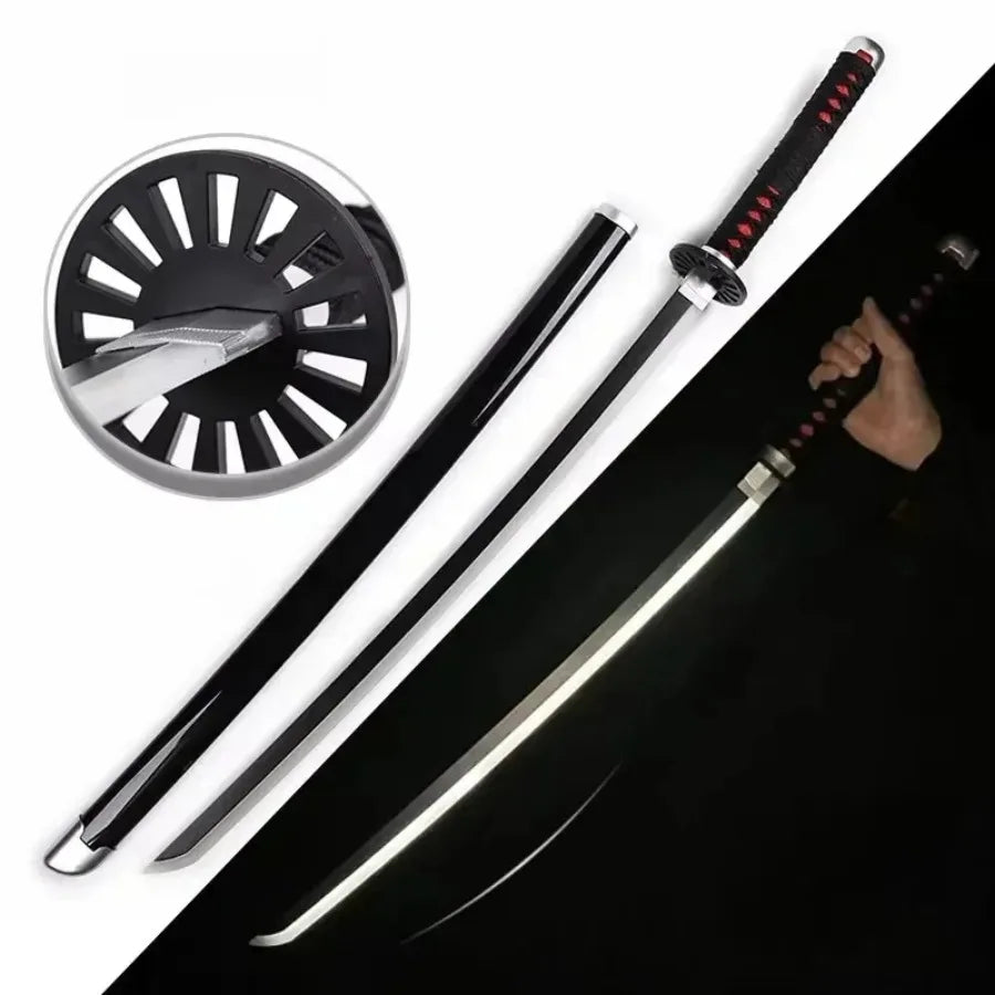 LED Light Demon Slayer Katana Luminous Sword Tomioka Giyuu Anime Cosplay Prop Knife Real Japanese Katana Samurai Lightsabre Toy