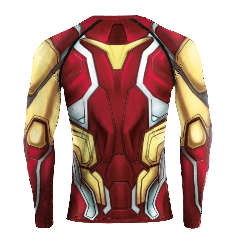 [You're My Secret] Anime Superhero Cosplay Costume Long Sleeves Armor Print Compression Shirt Workout Fitness Summer Clothing