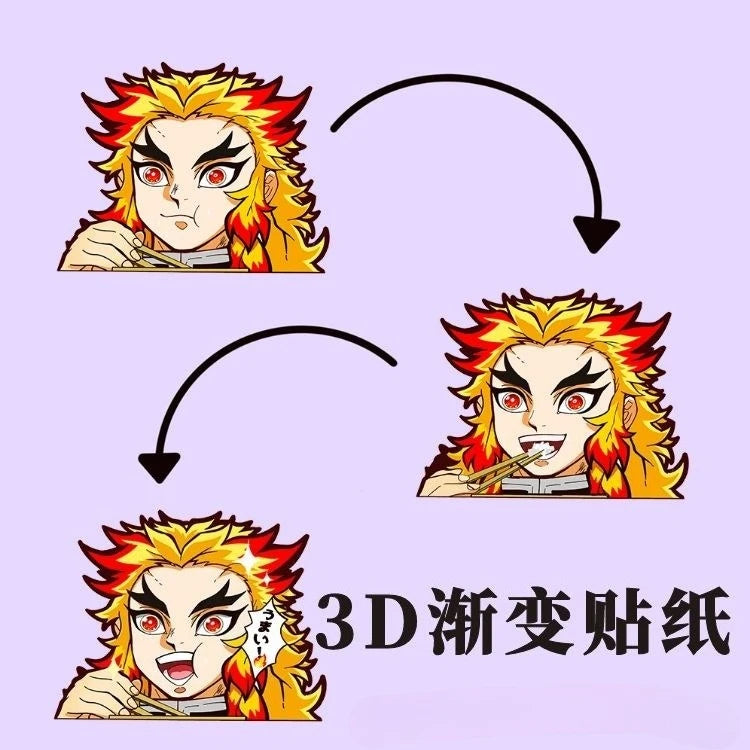 Creative Demon Slayer Sticker Women's Wear Tanjirou Zenitsu Inosuke Funny Anime  Waterproof Laptop Trunk Sticker phone sticker