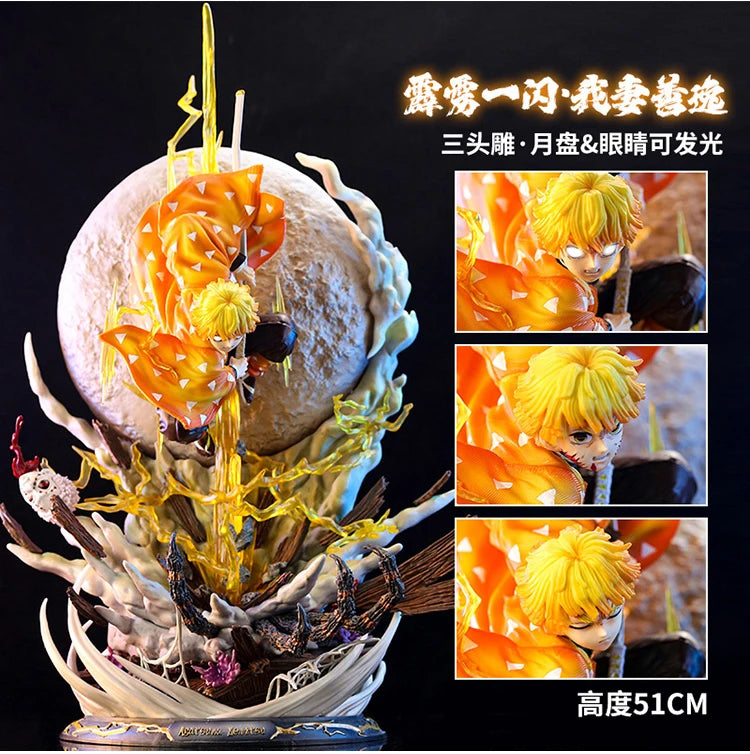 In Stock 51cm Demon Slayer Agatsuma Zenitsu And Kochou Shinobu Gk Anime Figure Statue Desktop Decoration Collection Model Gifts
