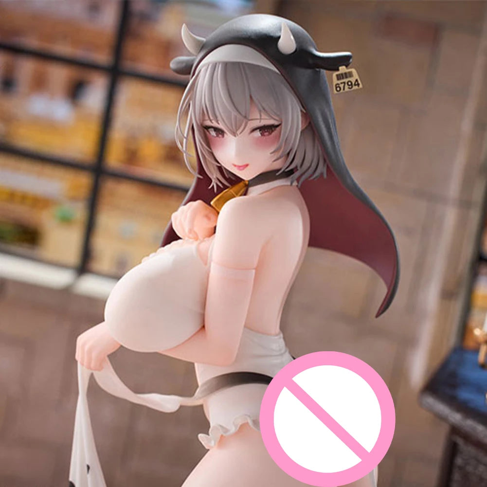 Illustration Anime Girl Figure Nyuugyuu Sister Ouko Action Figure Cow Girl Ouko Statue PVC Model Toys Collection Doll Gift
