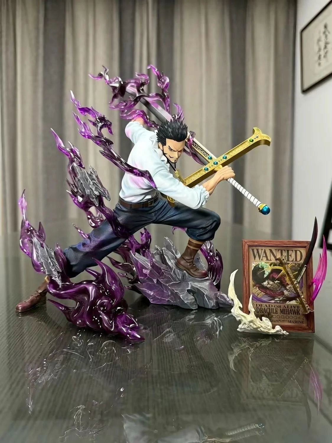 30cm One Piece Dracule Mihawk Figure One Piece Anime Figures Pvc Statue Desktop Ornament Collectible Model Toys For Gifts