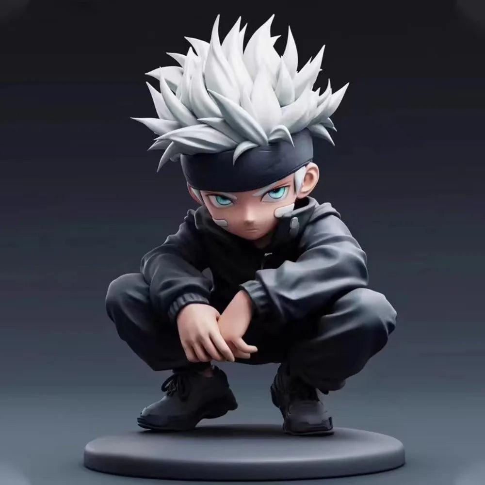 Bandai Jujutsu Kaisen Q Version Figure Gojo Satoru Sukuna Fushiguro Megumi Squatting PVC Model Statue Desktop Decorative toy