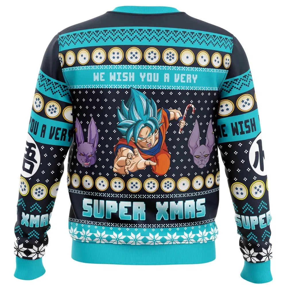 2026 Autumn Winter Dragon Ball Super Goku Blue Beerus Cosplay Pullover Hoodie, 3D Print Retro Oversized Top for Unisex Kids Y2k