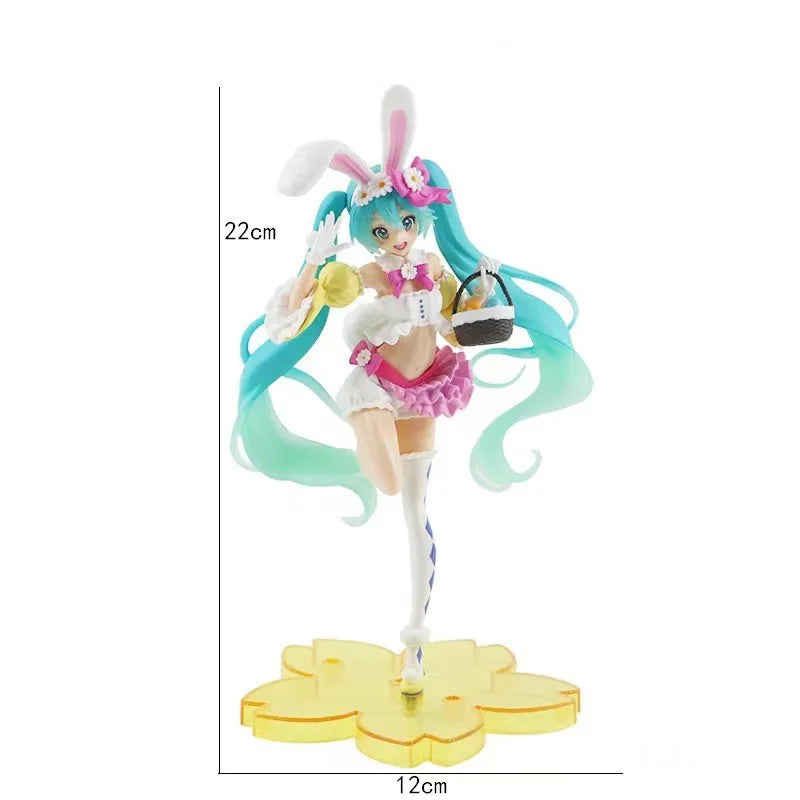 New Anime Hatsune Miku Action Figure Kawaii Collection Model Pink Sakura Kawaiii Doll Collectible Toys Cake Decor