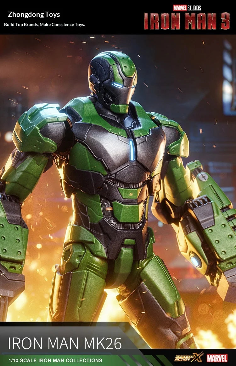 ZDTDS   Iron Man MK26 Gamma Action Figure Joint Movable Collectible Model Desktop Display Gift For Adult Fans
