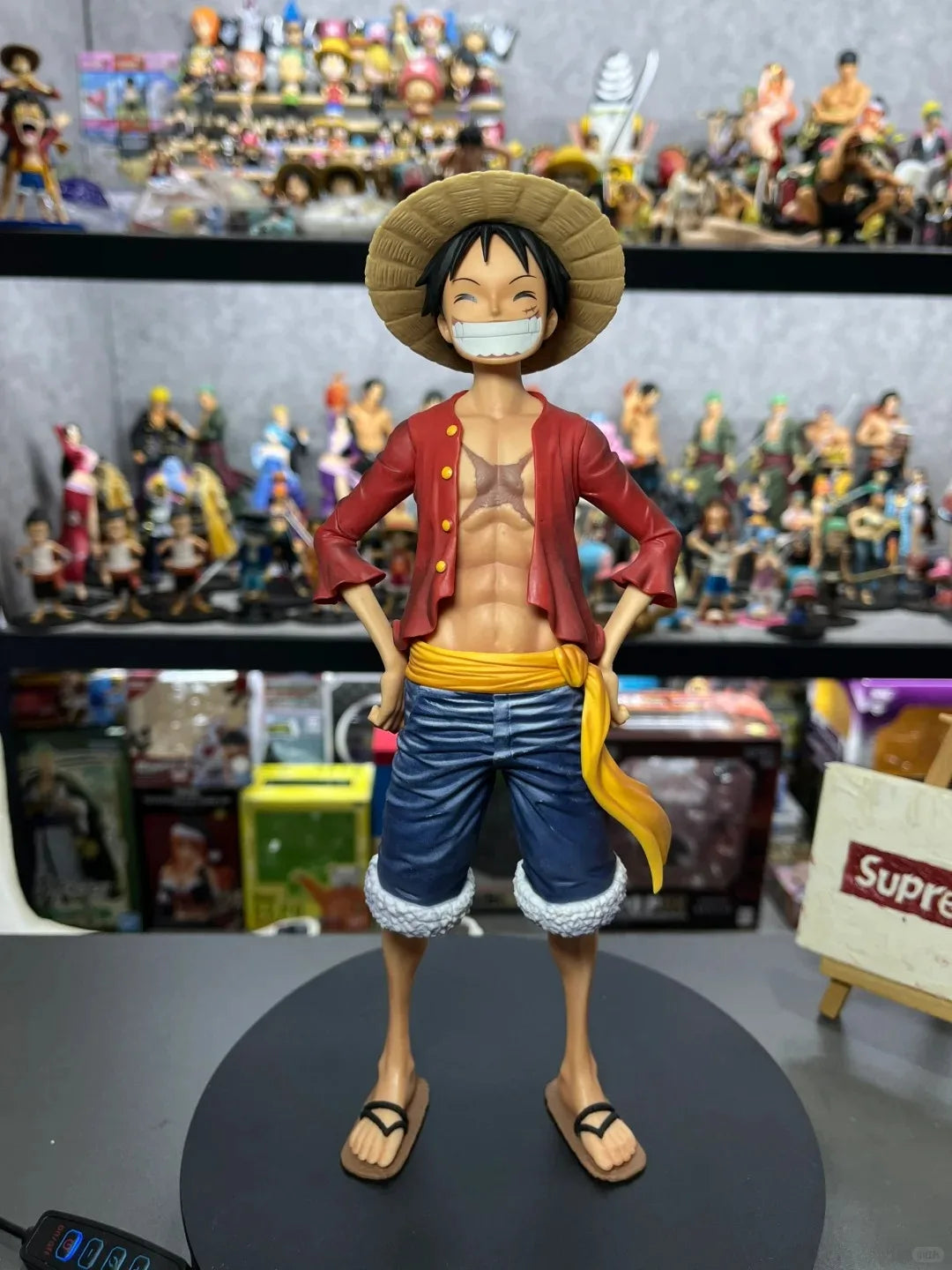 New 28cm One Piece Anime Figure Confident Smiley Luffy Three Form Face Changing Doll Action Figurine Model Toys Birthday Gifts