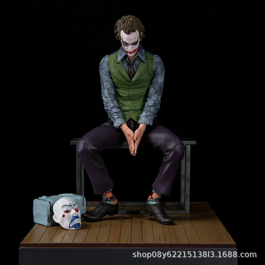 New Roof Decoration Joker Heath Ledger Sitting Posture Figures Car Doll Tail Roof Pendant Model Statue Collectable Toys Gifts