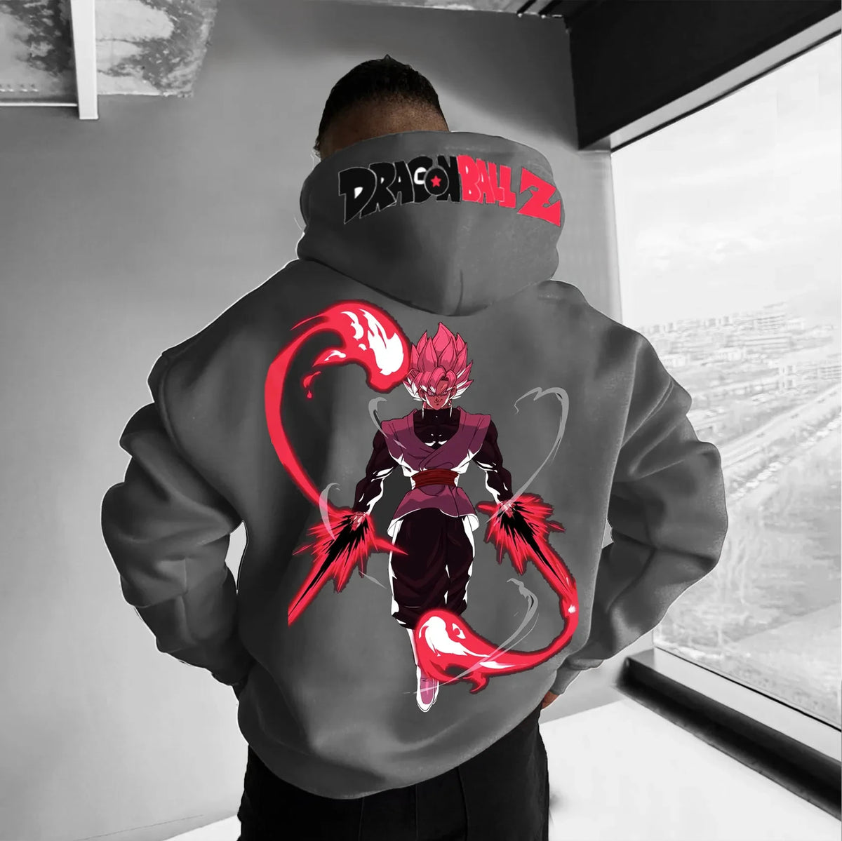 Dragon Ball Animation Peripheral Printed Versatile Sweater Autumn and Winter Men's and Women's Loose Hooded Sweater