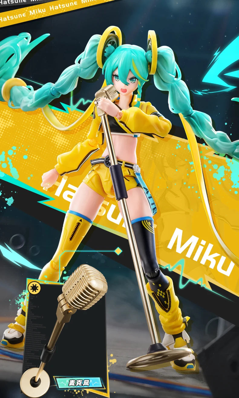 Blokees Hatsune Miku Action Figure DIY Joint Mobility Anime Assembly Figurine Toy Cartoon Doll Collection Figures Christmas Gift