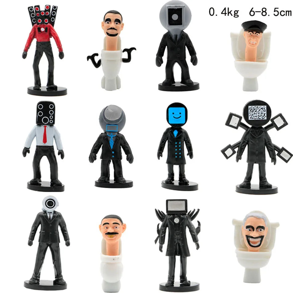 Skibidi Toilet Figure Toys VS Speaker Man TV Man Camara Man Action Figures Dolls Fans Gift 6pcs/8pcs/9pcs/12pcs/Set